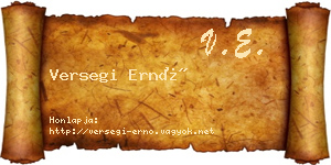 Versegi Ernő névjegykártya